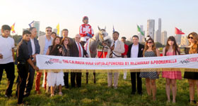Zavarasy S Poonawalla and his family members along with trainer Karthik Ganapathy leading in Juliette, winner of C N Wadia Trophy on Sunday (April 7) at Mumbai.